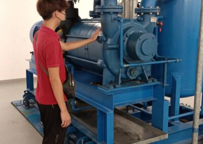 Checking Water ring vacuum pump at factory