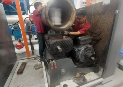 Installing root blower after servicing at factory