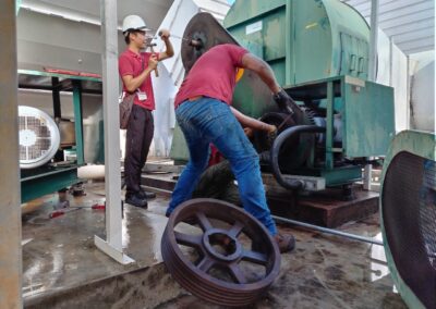 Replace belt and pully for scubber system