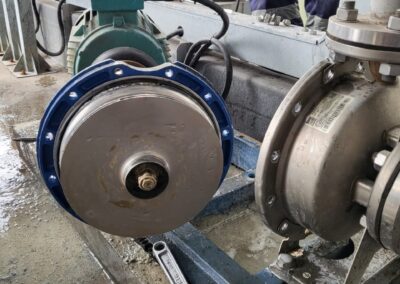 Servicing Ebara pump at factory
